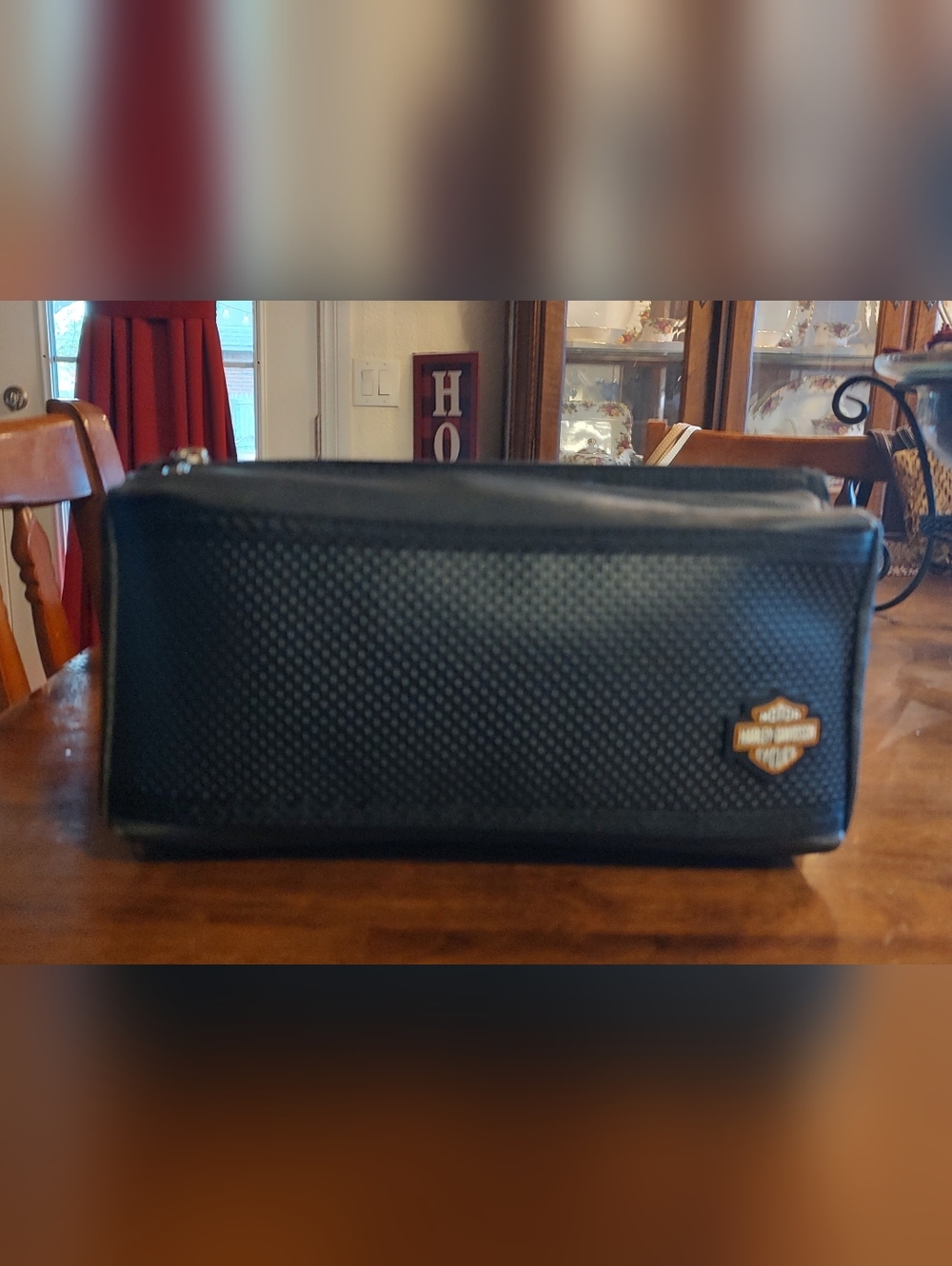 Harley-Davidson Black Textured Men's Motorcycle Bag